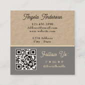 Carte De Visite Carré Handmade Craft Scissors QR Code (Dos)