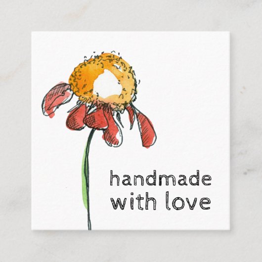 Carte De Visite Carré Handmade With Love Coneflower Shop (Devant)