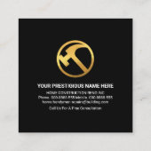 Carte De Visite Carré Handyman Outils Toit Sun Levant (Dos)