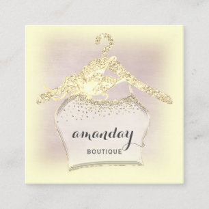 Carte De Visite Carré Hanger de tissu robe de mode Boutique Gold Diamond