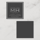 Carte De Visite Carré Hansom Grey & Dark Grey Professionnel (Devant / Derrière)