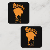 Carte De Visite Carré Happy Big Foot Halloween (Devant / Derrière)