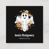 Carte De Visite Carré Happy Ghost Retro Hippie Vibe (Devant)