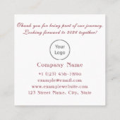 Carte De Visite Carré Happy New Year 2026 (Dos)