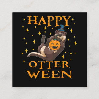 Carte De Visite Carré Happy Otterween Cute Sea Otter Costume Halloween