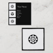 Carte De Visite Carré HARMONIE DE RENAISSANCE Noir Blanc Géométrique Flo (Devant / Derrière)