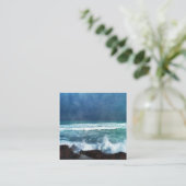 Carte De Visite Carré Hawaii Ocean Hawaii Waves Aqua Turquoise Blue Surf (Debout devant)
