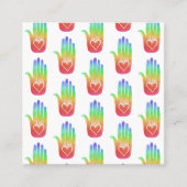 Carte De Visite Carré Healing Hands Hearts Hamsa Rainbow Motif (Devant)