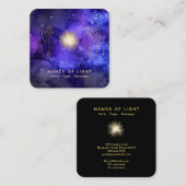 Carte De Visite Carré *~* Healing Light Hands Stars Universe Cosmic (Devant / Derrière)