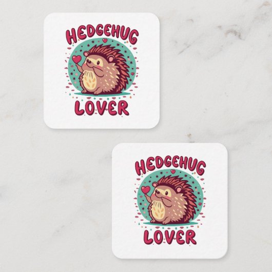 Carte De Visite Carré Hedgehug Lover (Devant / Derrière)