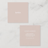 Carte De Visite Carré Hello Beige (Devant / Derrière)