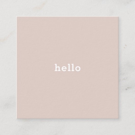 Carte De Visite Carré Hello Beige (Devant)