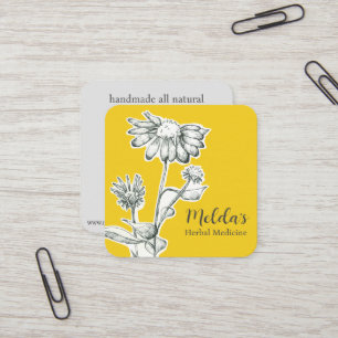 Carte De Visite Carré Herb Business Echinacea Coneflower Plante personna