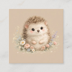 Carte De Visite Carré Hérisson Adorable Jardin Européen