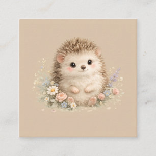Carte De Visite Carré Hérisson européen adorable dans un jardin