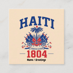 Carte De Visite Carré Héritage Graphique Drapeau Patriotique Vintage Haï