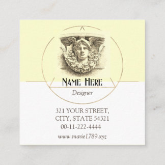 Carte De Visite Carré Hermès vintage monogramme minimum art beige