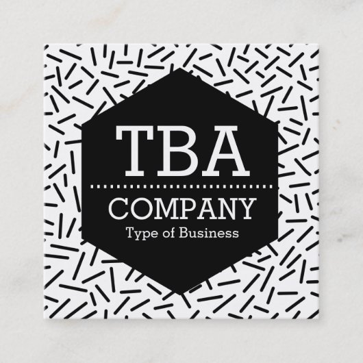 Carte De Visite Carré Hexagon noir - Abstrait 300117 (Devant)