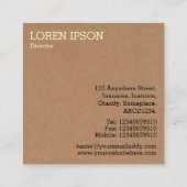 Carte De Visite Carré Hexagon noir - Carton (Dos)