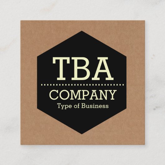 Carte De Visite Carré Hexagon noir - Carton (Devant)