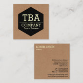 Carte De Visite Carré Hexagon noir - Carton (Devant / Derrière)