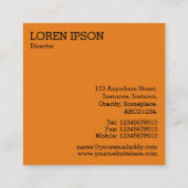 Carte De Visite Carré Hexagon noir - Couleur (Dos)