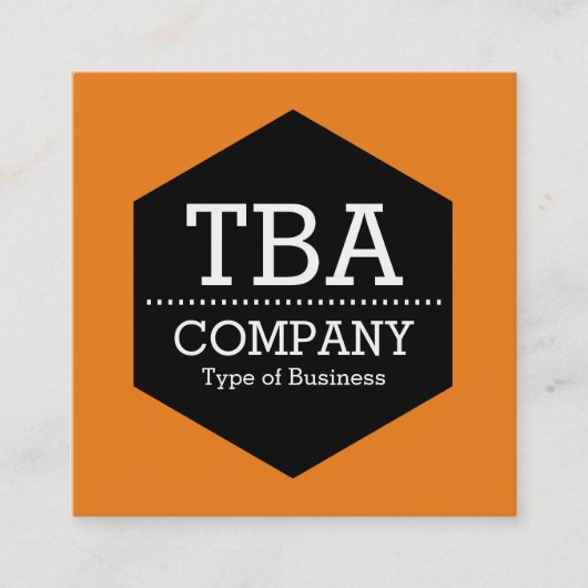 Carte De Visite Carré Hexagon noir - Couleur (Devant)