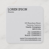 Carte De Visite Carré Hexagon noir - Gradient doux (Dos)