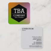 Carte De Visite Carré Hexagon noir - Gradient doux (Devant / Derrière)