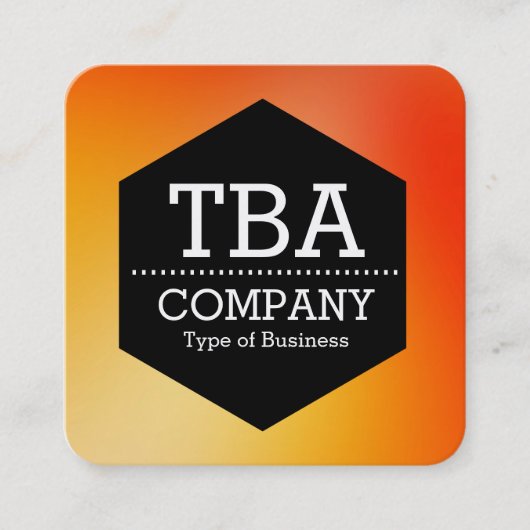 Carte De Visite Carré Hexagon noir - Gradient doux (Devant)