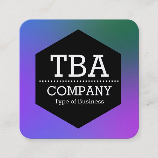 Carte De Visite Carré Hexagon noir - Gradient doux (Devant)