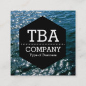 Carte De Visite Carré Hexagon noir - Soleil sur l'eau (Devant)