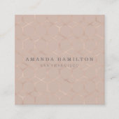 Carte De Visite Carré Hexagone rose sophistiqué (Devant)