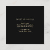 Carte De Visite Carré hexagones de nid d'abeille sur le noir (Dos)