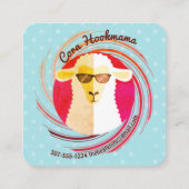 Carte De Visite Carré Hippie beatnik brebis tricot crochet logo (Dos)