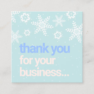 Carte De Visite Carré Hiver Snowflakes Merci Remise aux clients
