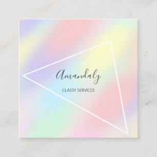 Carte De Visite Carré Holograph Geometry Unicorn Abstrait Professional