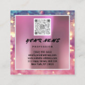 Carte De Visite Carré Holographe de maquillage Holographe unique QR CODE (Dos)