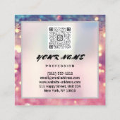 Carte De Visite Carré Holographe de maquillage Holographe unique QR CODE (Dos)