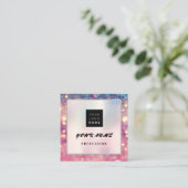 Carte De Visite Carré Holographe de maquillage Holographe unique QR CODE (Debout devant)