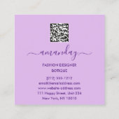 Carte De Visite Carré Holographe de mode Parties scintillant Logo de rob (Dos)