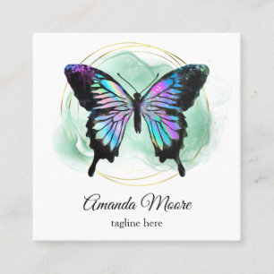 Carte De Visite Carré holographe holographe, massothérapeute de la vie d