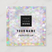 Carte De Visite Carré Holographe maquillage unique logo unique (Devant)