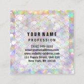Carte De Visite Carré Holographe maquillage unique logo unique (Dos)