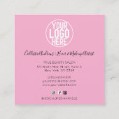 Carte De Visite Carré Holographe Parties scintillant bleu violet Zigzag  (Dos)