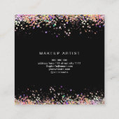 Carte De Visite Carré Holographe Parties scintillant Rose Lièvres Maquil (Dos)