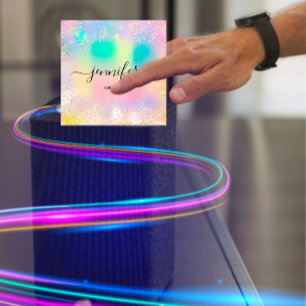 Carte De Visite Carré Holographe professionnel Boutique Gold Parties sci