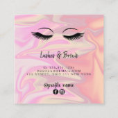 Carte De Visite Carré Holographes modernes et élégants, coups de fouet e (Dos)