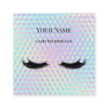 Holographic QR code Beige and Gold Lash Technician