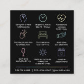 Carte De Visite Carré Holographie Botox Instruction de remplissage de lè (Dos)